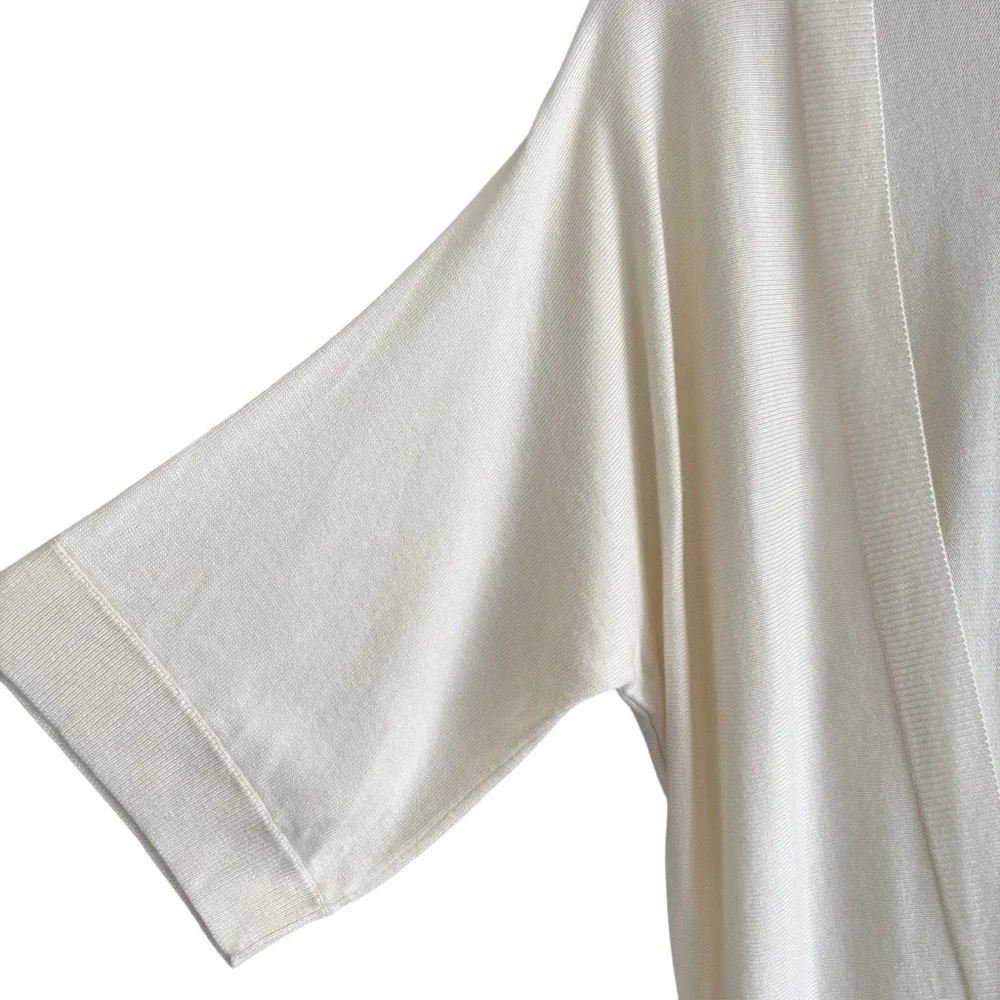 Ann Taylor Cashmere Blend Sweater Large Deep Pullover V-Neck Office Quiet Luxury